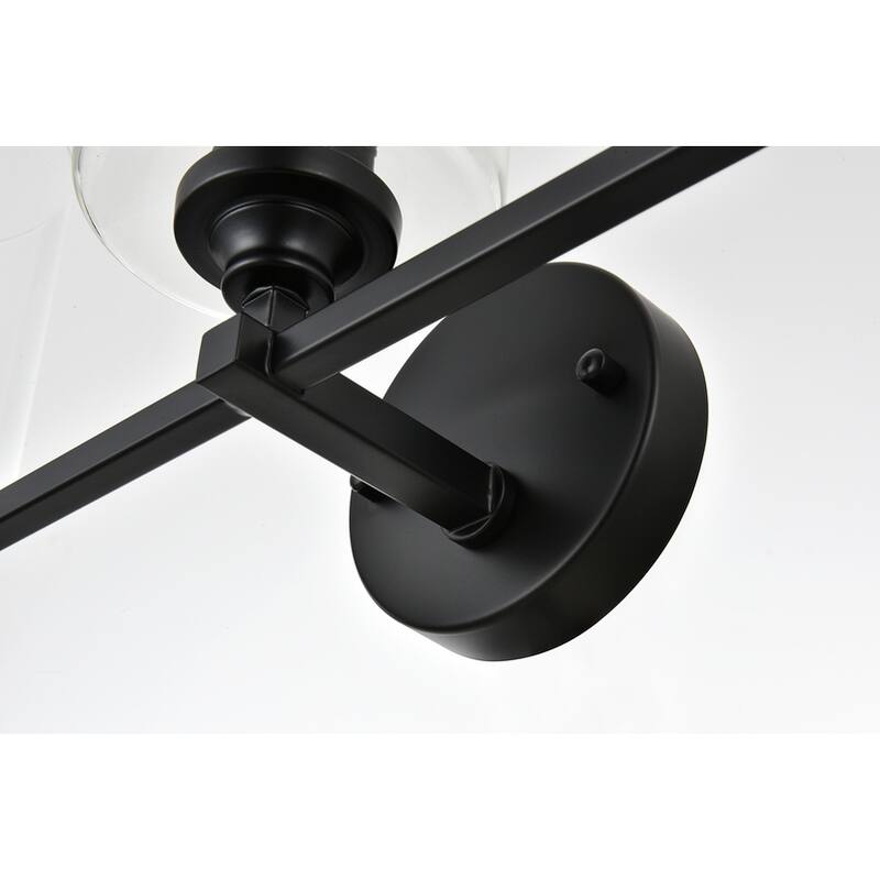 Roman 1 Light Black and Clear Bath Sconce