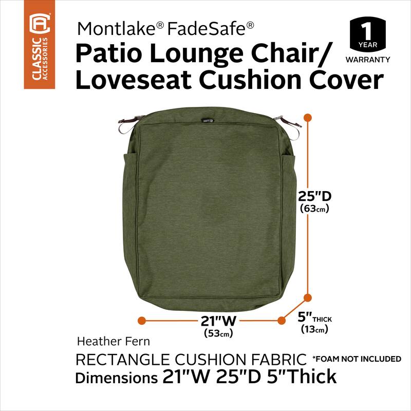 Classic Accessories Montlake Water-Resistant Outdoor Cushion Slip Cover