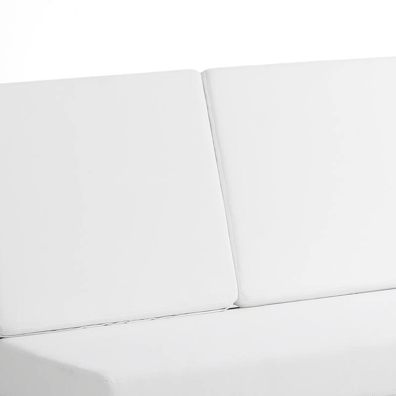 Casual Teak Outdoor Patio Conversation Set with Cushioned Sofa Loveaseat