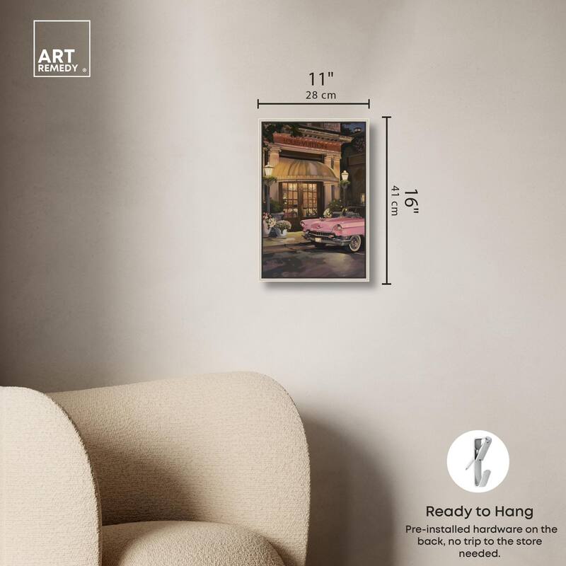 Classic Car Store Visit Canvas by Art Remedy