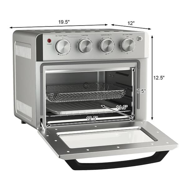 HOMCOM Air Fryer Toaster Oven, 21qt 7-in-1 Convection Oven Countertop, Warm, Broil, Toast, Bake and Air Fry, 4 Accessories Included, 1800W