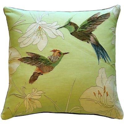 Hummingbird French Tapestry Throw Pillow