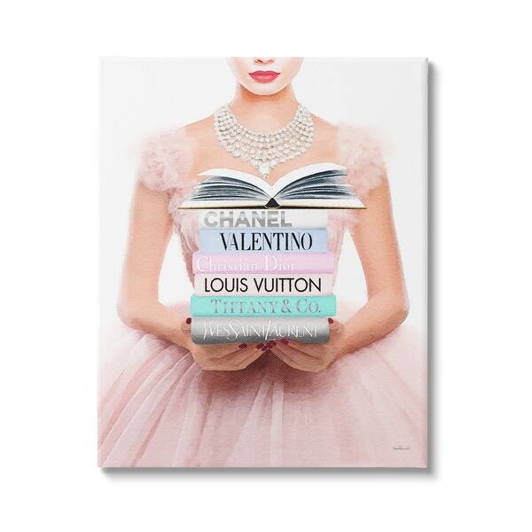 Stupell Fashionista Girl & Books Canvas Wall Art Design by Amanda ...