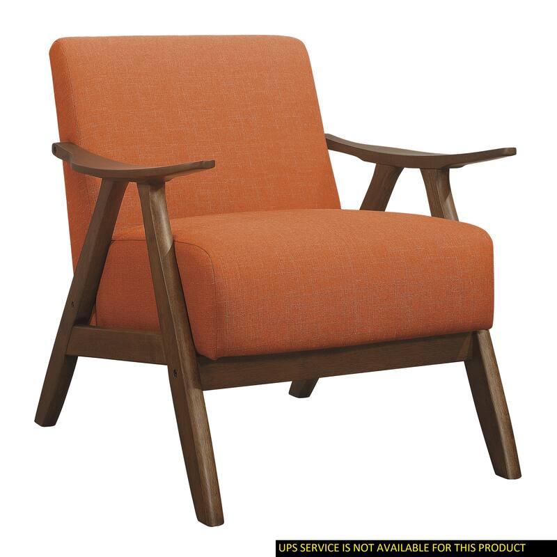 Orange Modern Upholstered Armchair 1pc Accent Chair