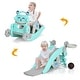 preview thumbnail 2 of 17, 4-in-1 Rocking Horse and Slide Set for Kids - 41.5”x28” x 22.5” (L x W x H)