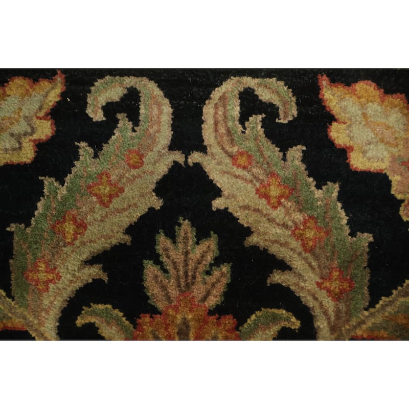 Hand Knotted Oriental 100% Wool Carpet Traditional All-Over Black Heriz (serapi) Area Rug - 9' 10'' X 8' 0''