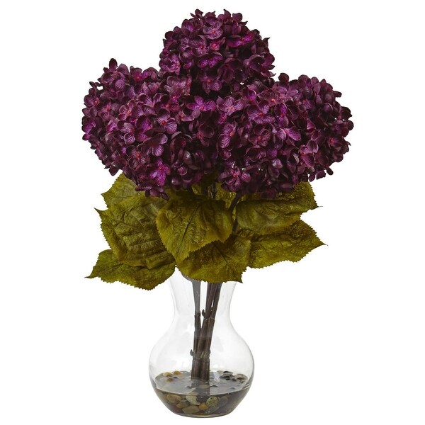 Nearly Natural Hydrangea with Vase Flower Arrangement