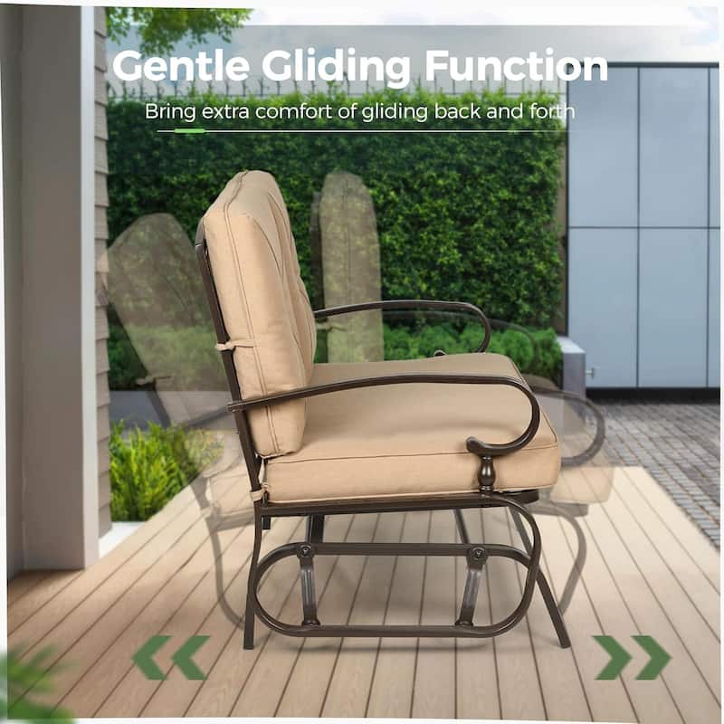Nista 2 Person Outdoor Patio Glider Garden Bench Rocker Chair by Havenside Home