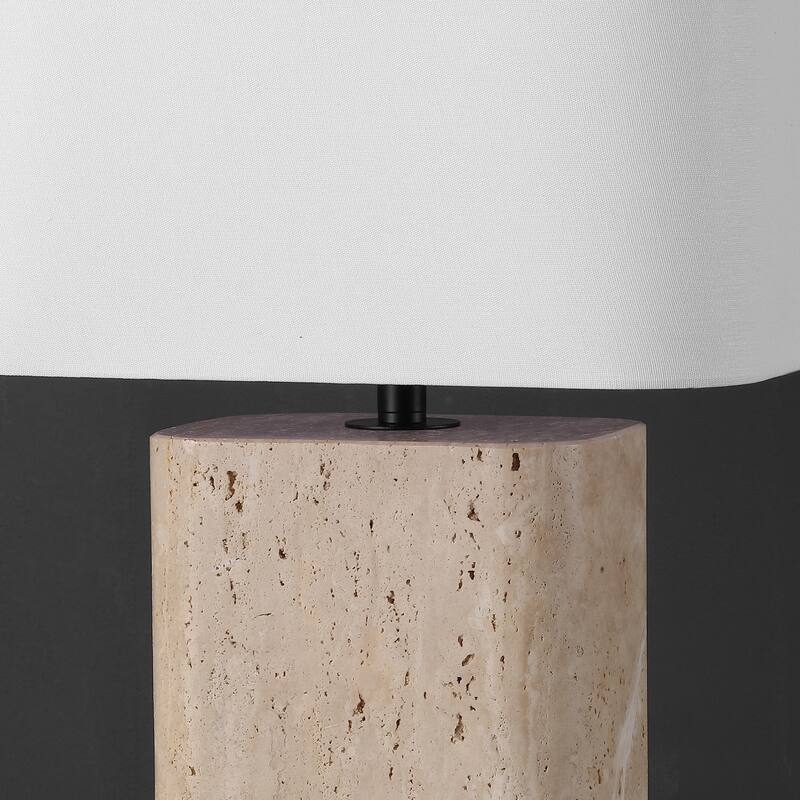 SAFAVIEH Couture Lisabryna Travertine Table Lamp - 12"W x 10"D x 22"H