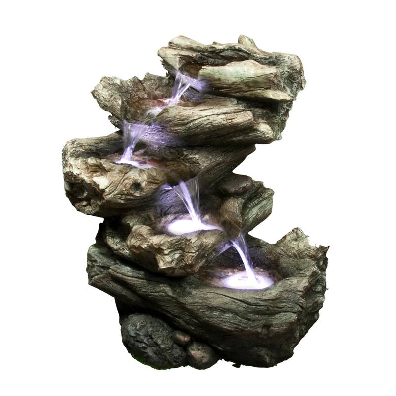 LED Lighted Cascading Rock Waterfall Fountain - 21.75"
