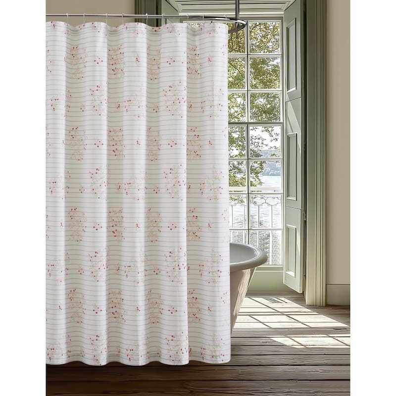 Cottage Classics Emma Floral Shower Curtain - Pink