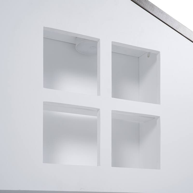 Full Size House Platform Bed with LED Lights and Storage On Sale