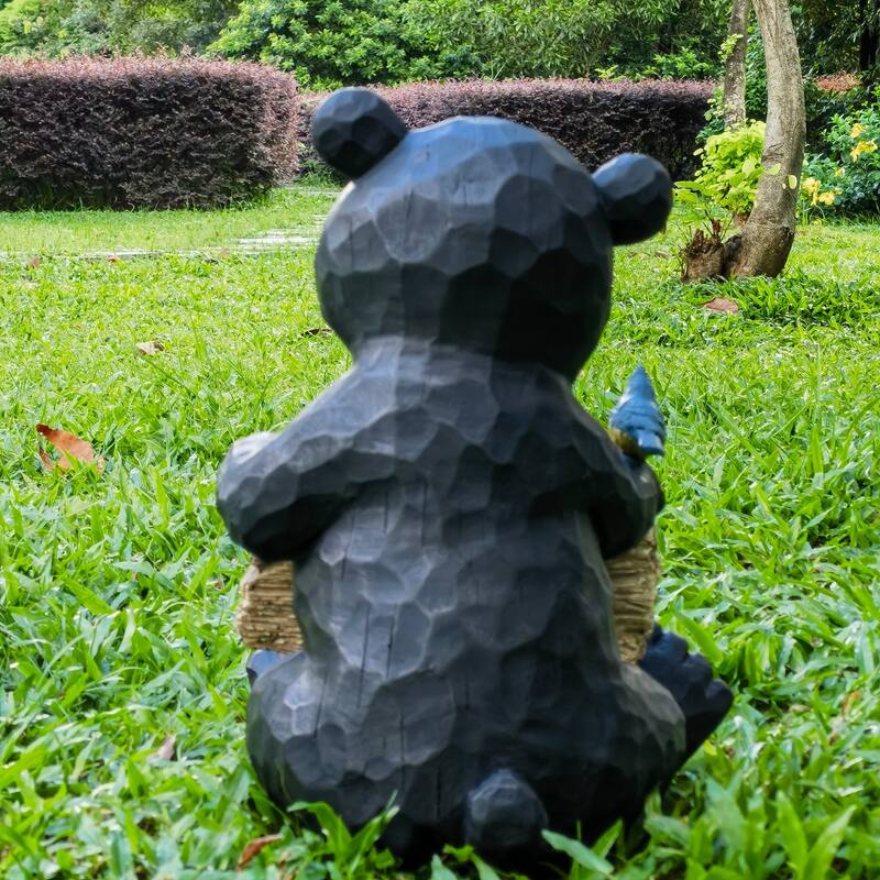 Sitting Bear with Love Sign Outdoor Patio Decoration - 14.75"