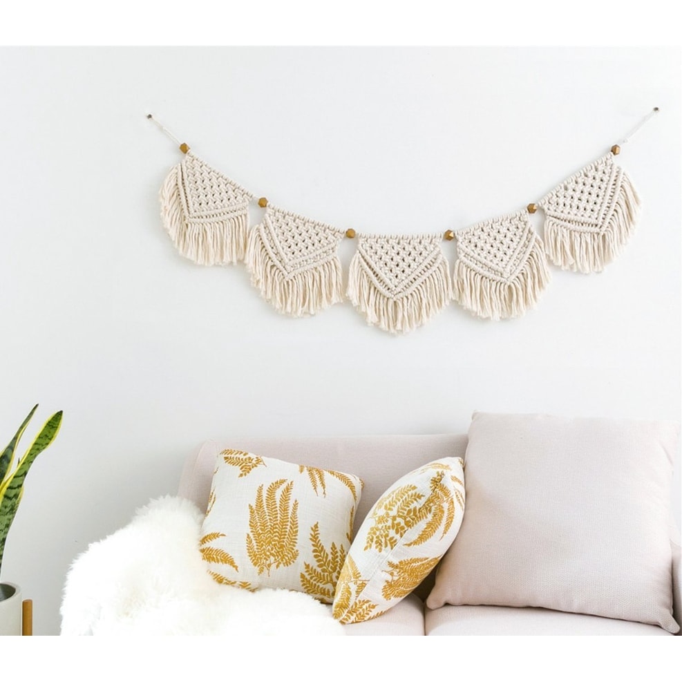 Shop Macrame Banner Wall Hanging Home Decor Overstock 22372608