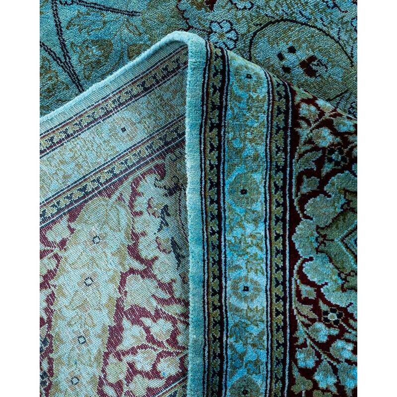 Overdyed, One-of-a-Kind Hand-Knotted Area Rug - Blue - 8' 1" x 15' 4"
