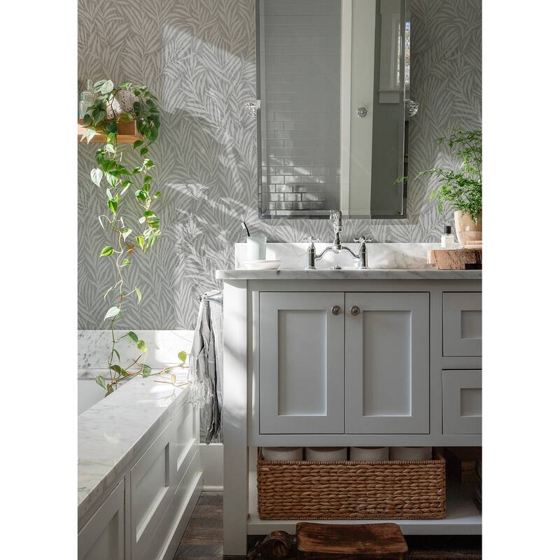 Advantage Holzer Grey Fern Wallpaper