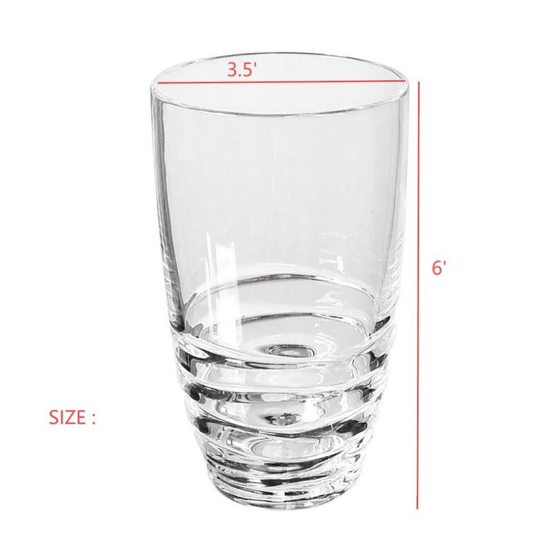 Swirl Acrylic Glasses Drinking Set of 4 (20oz), Plastic Drinking Glasses, BPA Free Cocktail Glasses