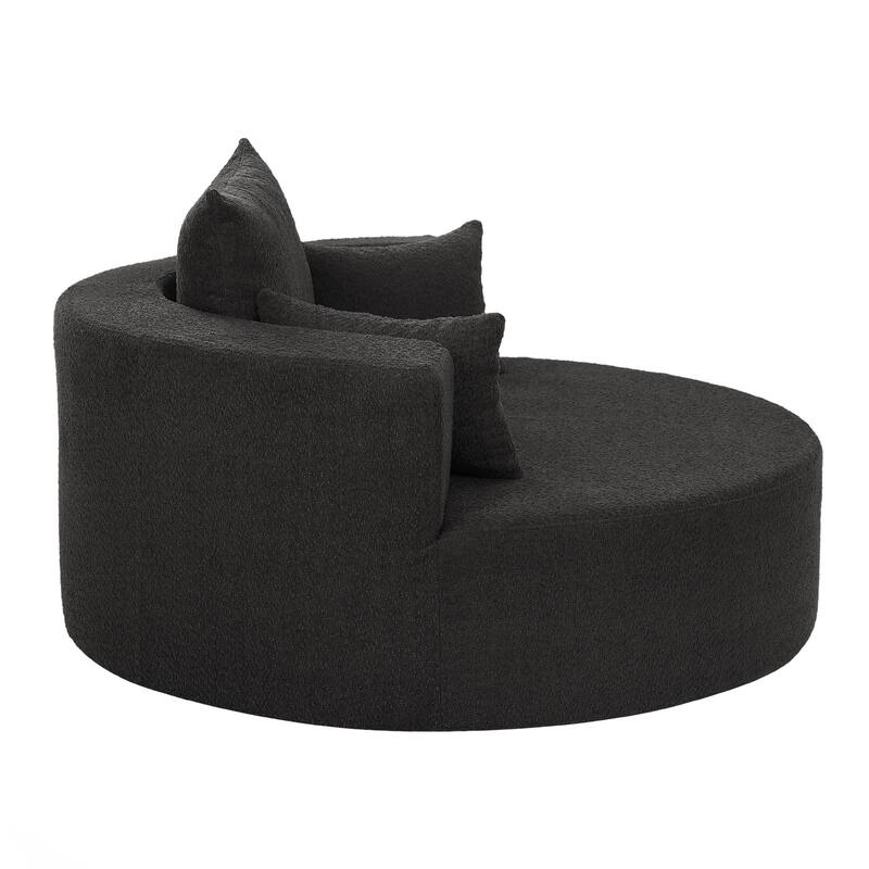 360° Swivel Chair Accent Barrel Chair Swivel Round Sofa Chair with 3 Removable Pillows for Living Room, Bedroom