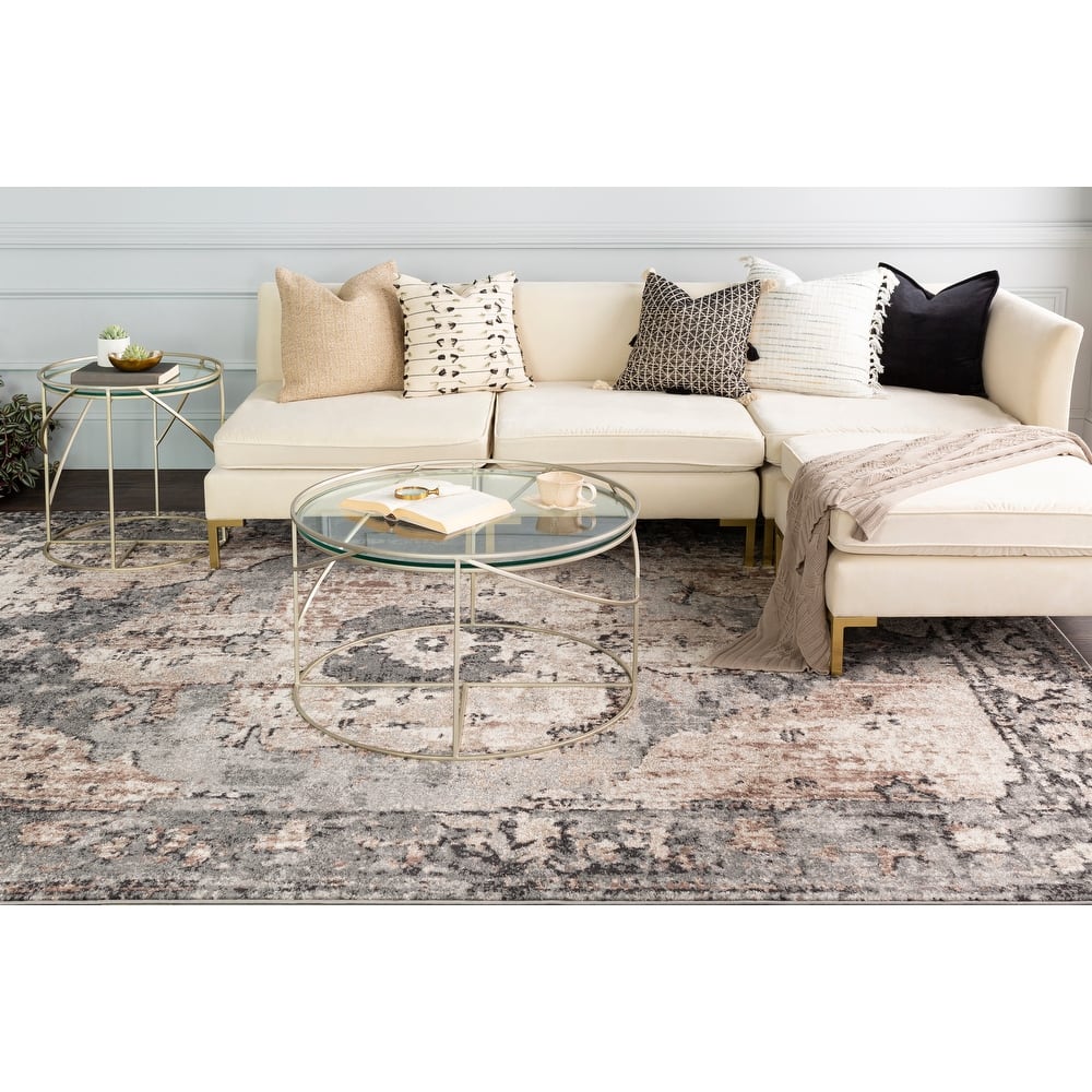 Livabliss Amalia Distressed Medallion Area Rug