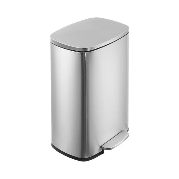 13 Gallon Stainless Steel Kitchen Trash Can Soft Close Lid Removable ...