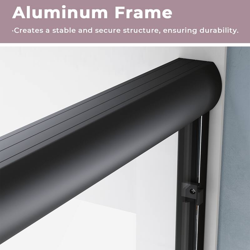 Elegant Double Sliding Shower Door in Matte Black Finish with 1/4 inch Clear Shower Tempered Glass Panel Tub Door