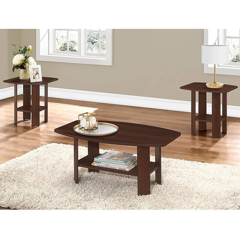 HomeRoots 61.5" Cherry Table 3pcs Set - 61.5 x 75.5 x 55.25