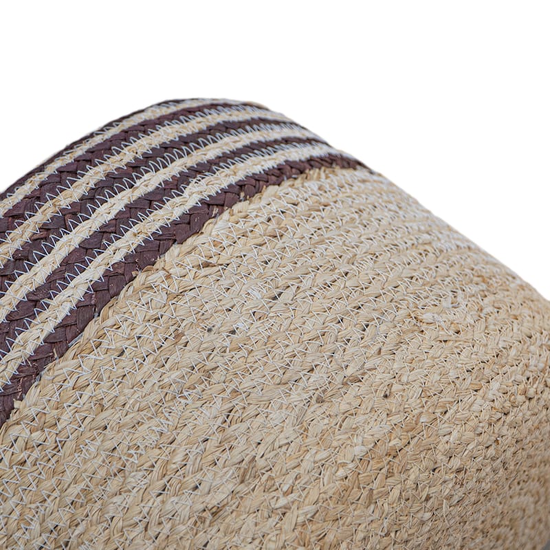 Made4Home Cera Round Natural Woven Accent Ottoman Pouf