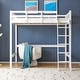 preview thumbnail 3 of 6, Solid Wood Loft Bed Twin Size with USB Charging Station/LED White