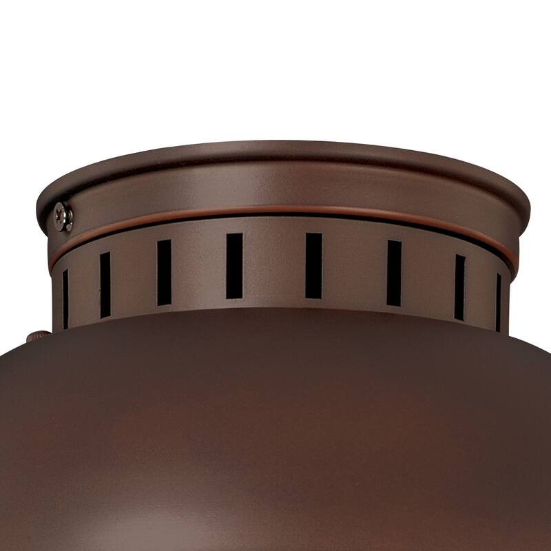 Harwich Bronze Coastal Barn Dome Outdoor Flush Mount Ceiling Light Clear Glass - 10-in W x 7.75-in H x 10-in D