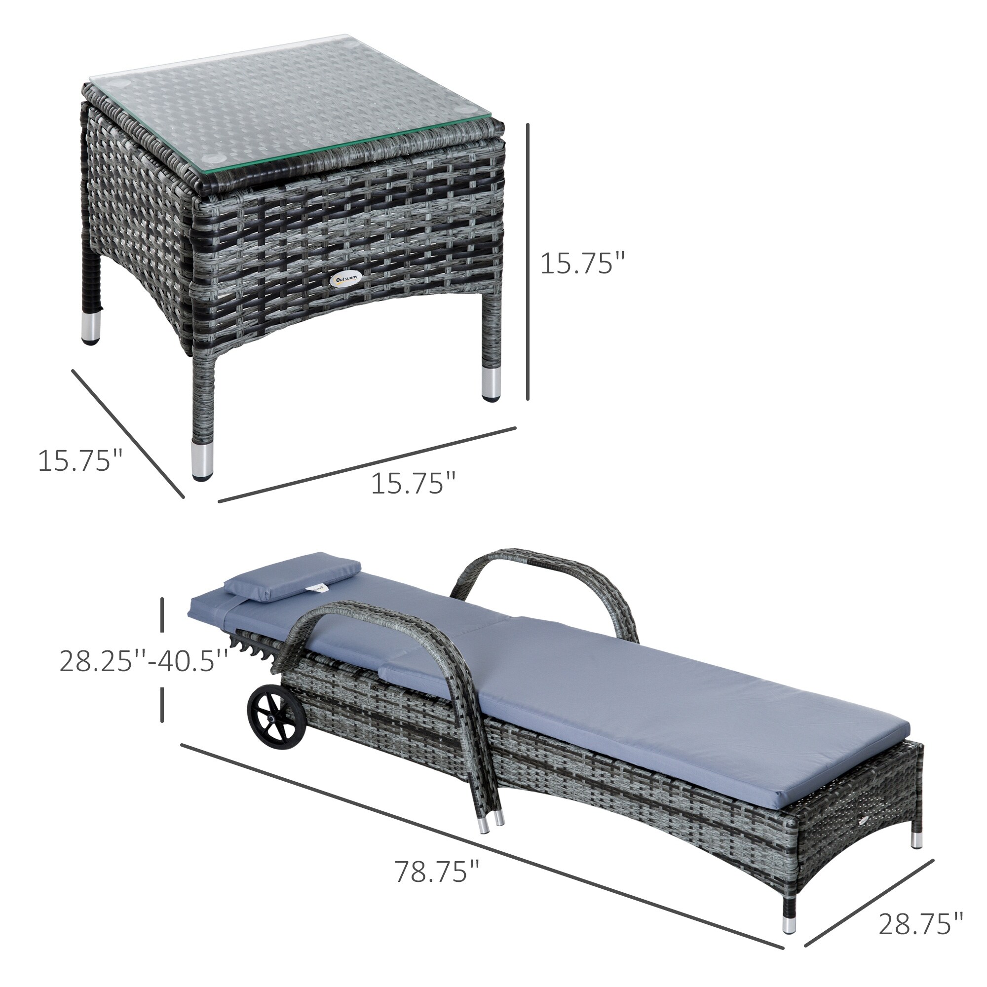 Outsunny lounger set clearance