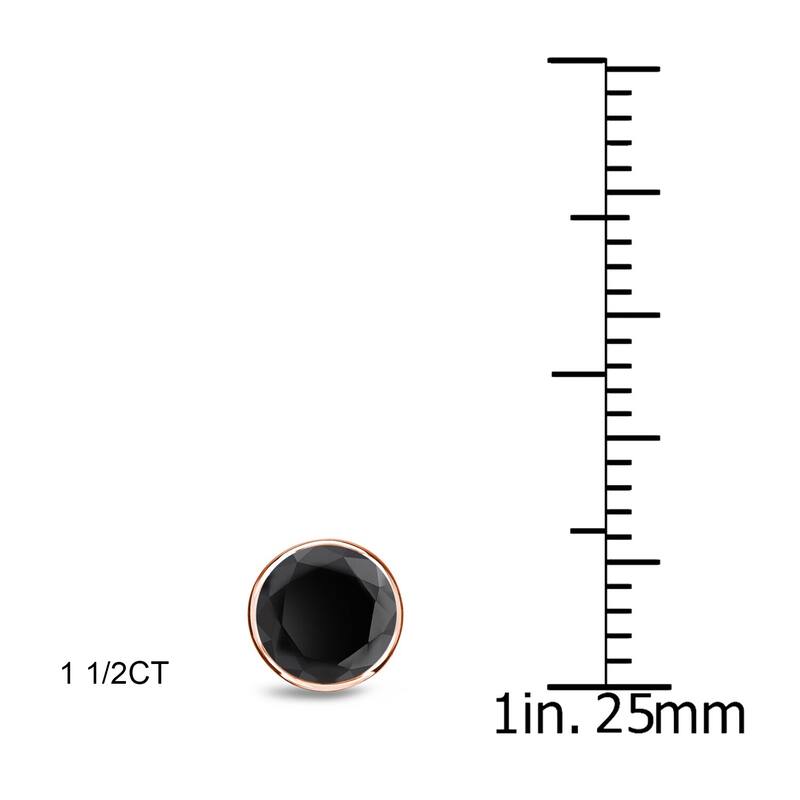 Auriya 1/2 to 4ctw Black Diamond Stud Earrings 14k Rose Gold Bezel-set - 1.50ctw
