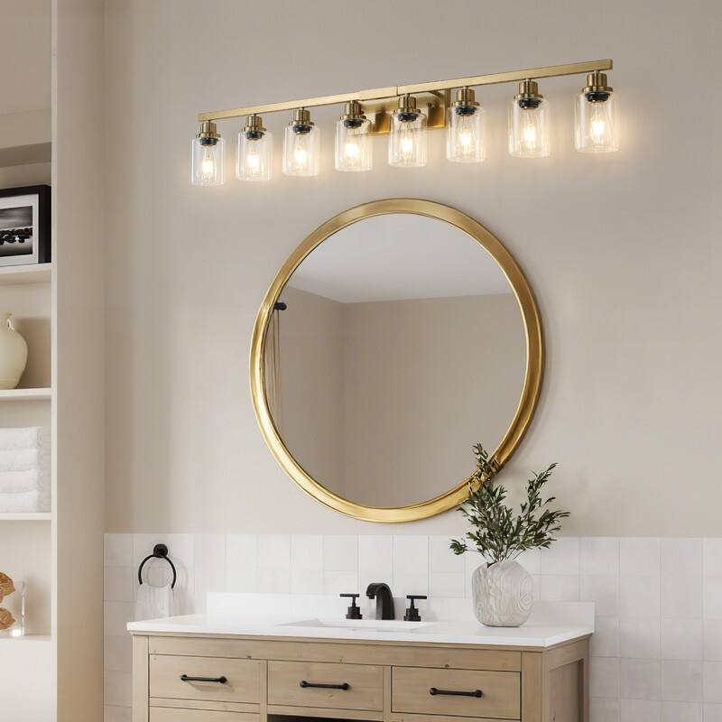Bathroom Vanity Light With Clear Glass Shades For Vanity Mirror, Bathroom, Or Hallway