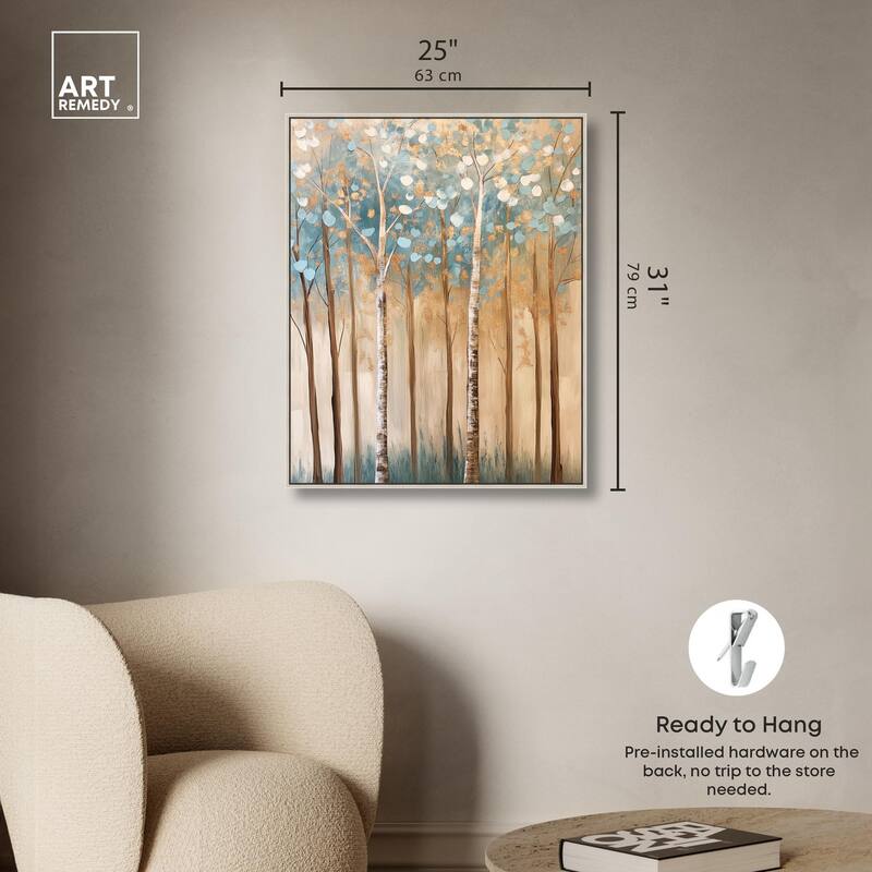 Birch Grove Radiance Canvas by Art Remedy