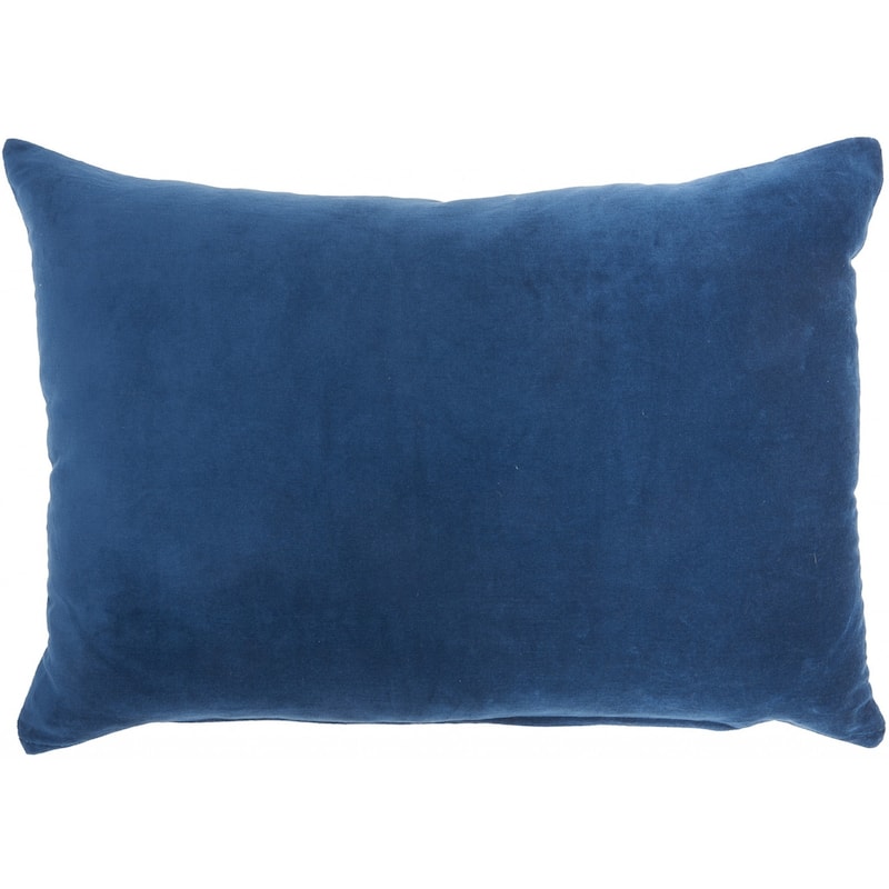 HomeRoots Solid Black Casual Throw Pillow - 14"X20" - Polyester - Navy