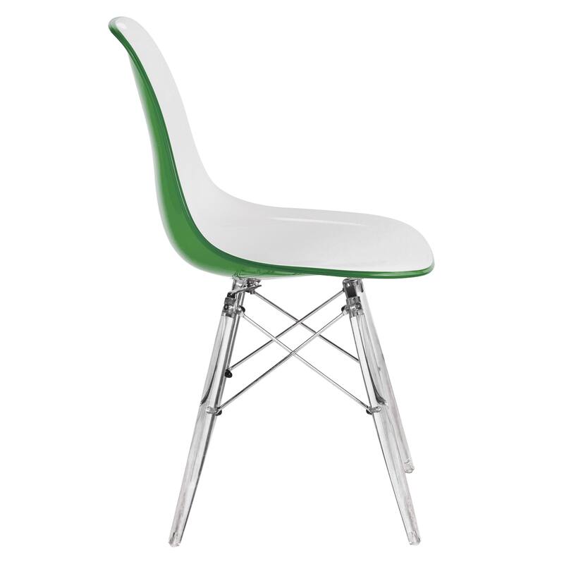 Crescro Dining Chair in Acrylic with Eifel Legs Design Banquet Side Chair (Set of 4) for Indoor and Outdoor - 32" Height