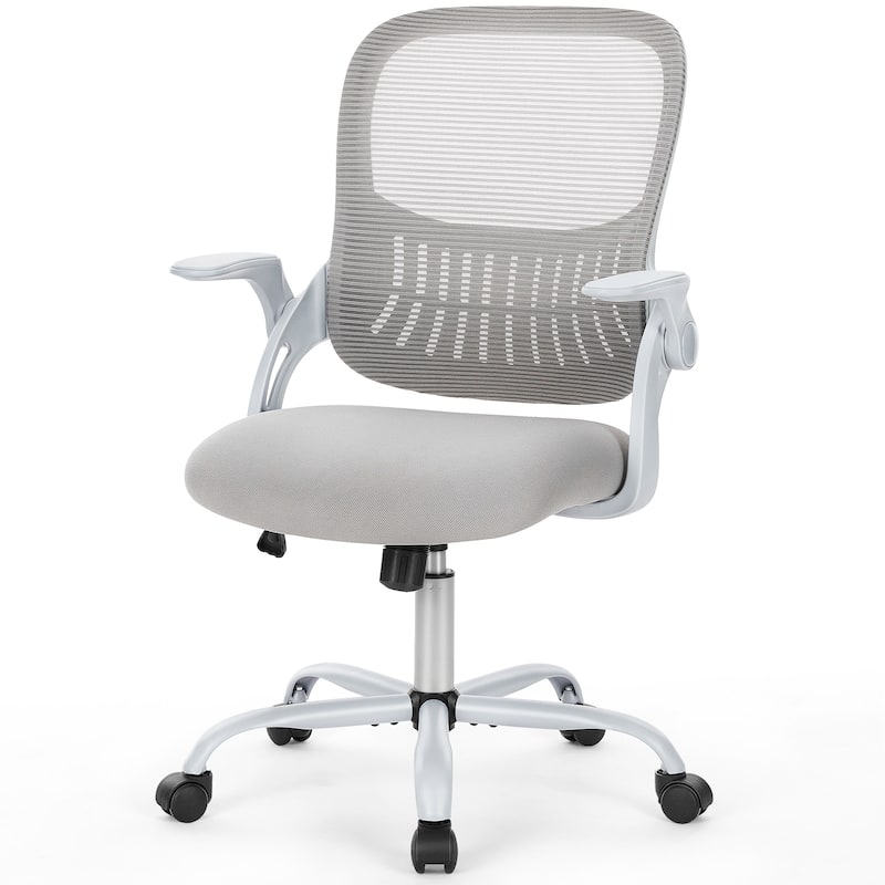 Office Chair Ergonomic, Desk Chair with Lumbar Support, Swivel Chair with Armrests, Computer Chairs - Grey