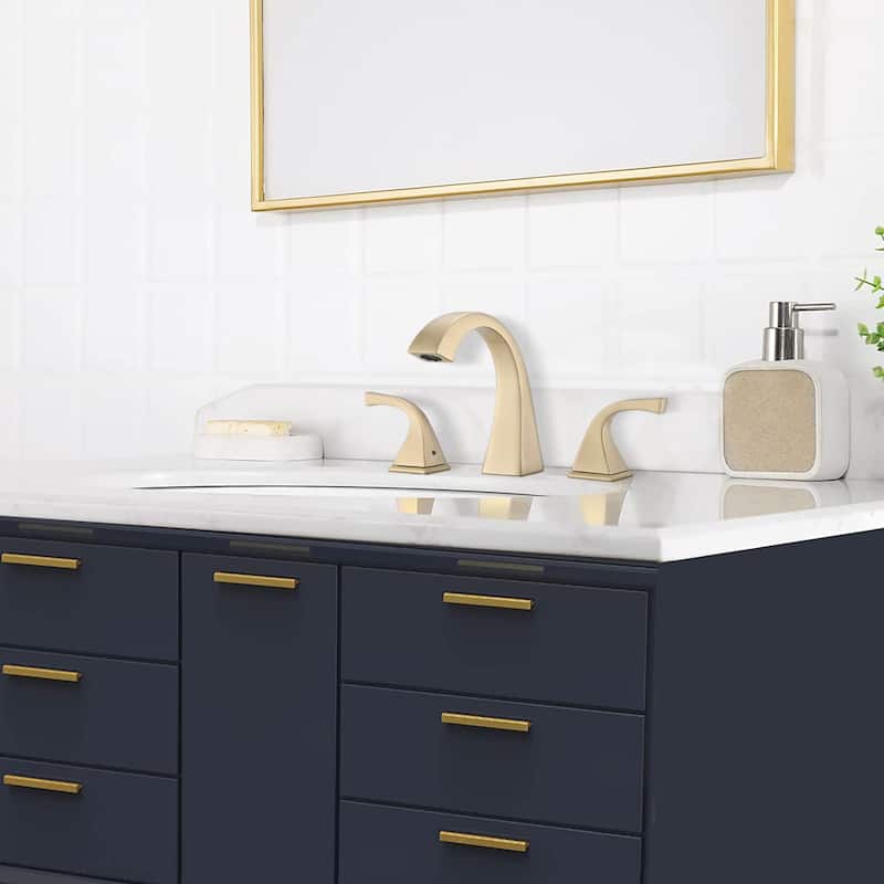 Modern 2 Handle Bathroom Sink Faucet with Ceramic Valve Core, Anti Corrosion, Anti Rust, Anti Fingerprint