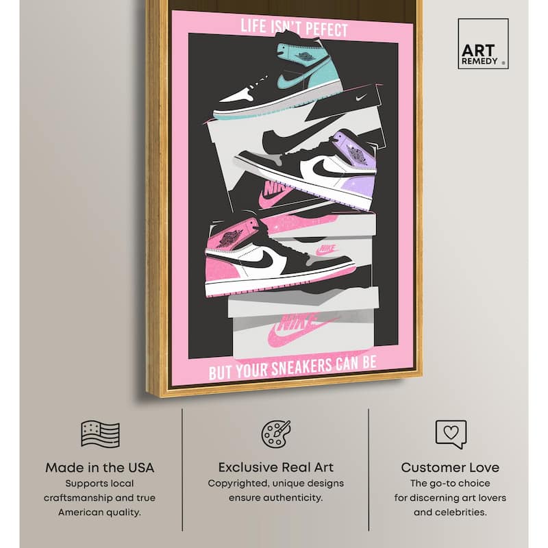 Pastel Big Sneaker Stack Canvas by Art Remedy