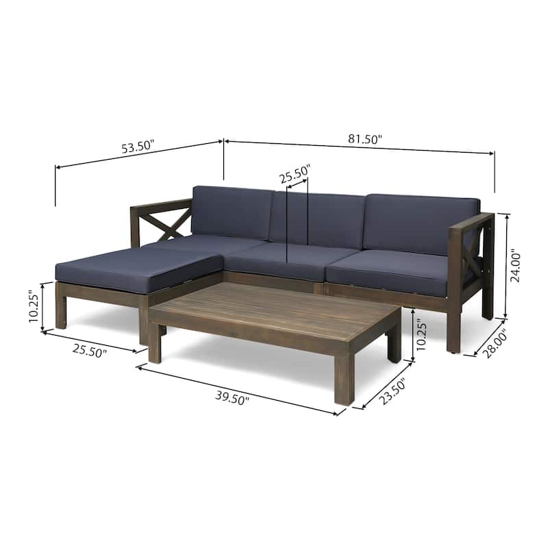 Alcove Outdoor Acacia Wood 5-piece Sofa Set by Christopher Knight Home