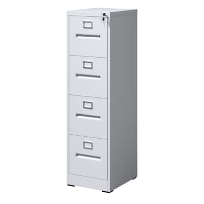4 Drawer File Cabinet with Lock Metal Vertical File Cabinet Office Home, A4 Legal/Letter Size Narrow File Cabinet Locked