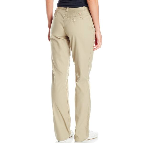 Shop Dickies Beige Flat Front Twill Women S Size 12x32 Khakis