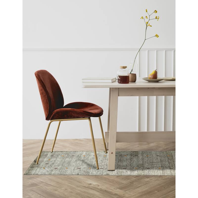 ECARPETGALLERY Hand Loomed Kashkuli Gabbeh Grey Wool Rug - 2'7 x 7'6