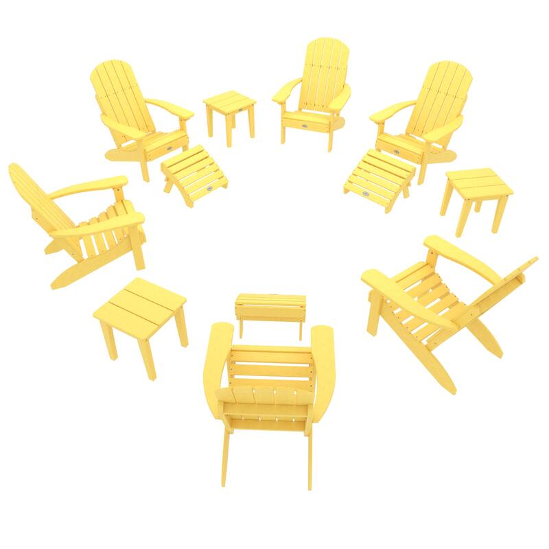 BAHIA VERDE OUTDOORS 12-Piece Adirondack Conversation Set - Sunbeam Yellow