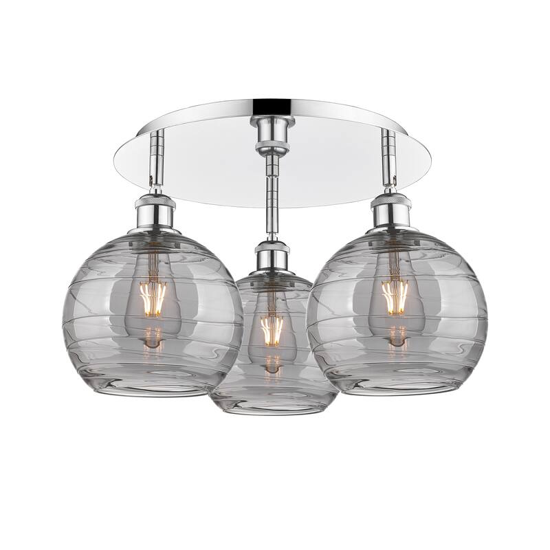 Innovations Lighting Athens Deco Swirl - 3 Light 20" Flush Mount