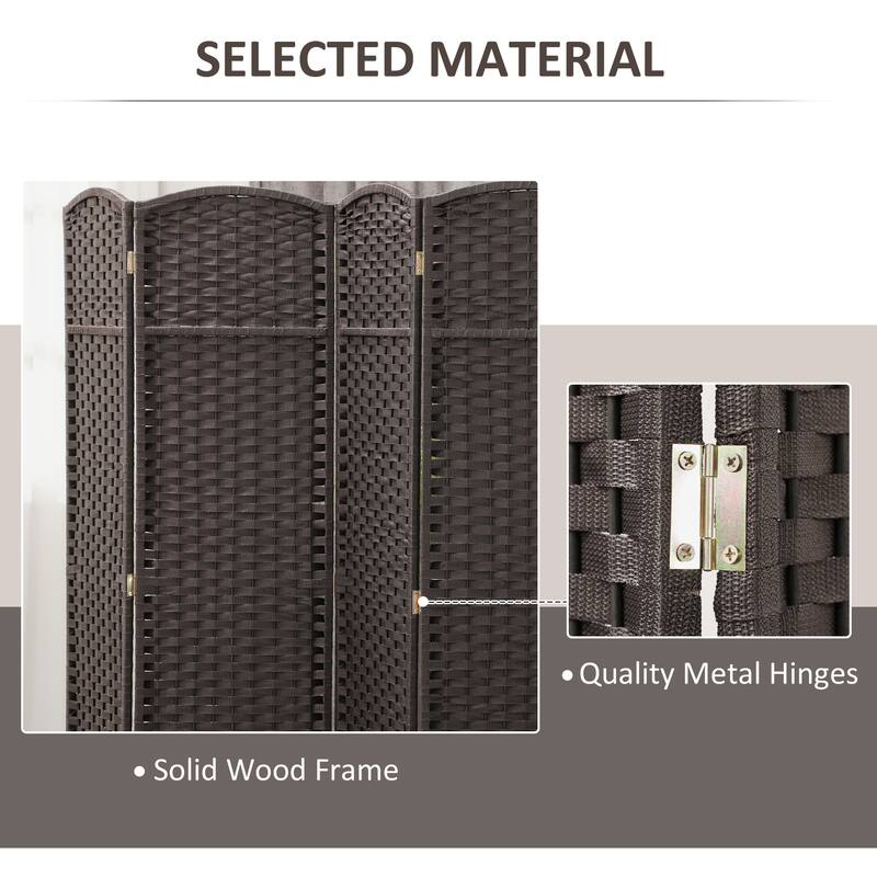 HOMCOM Room Divider, 6 Panel Folding Privacy Screen, 5.6' Tall Freestanding Wall Partition
