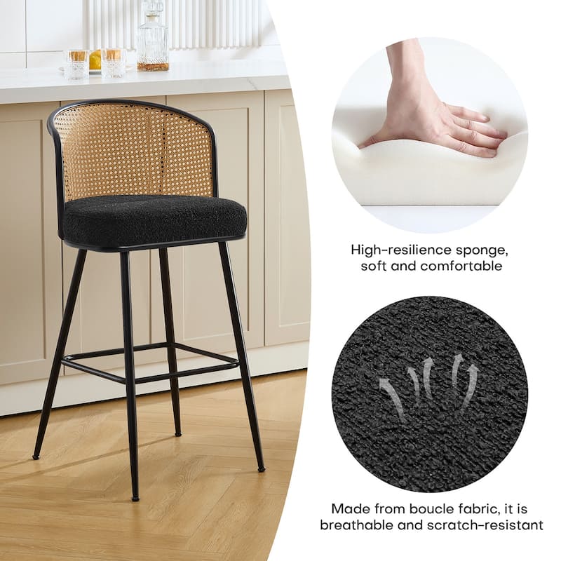 26"/29" Rattan Upholstered Bar Stool /Counter Stools Set of 2/3/4