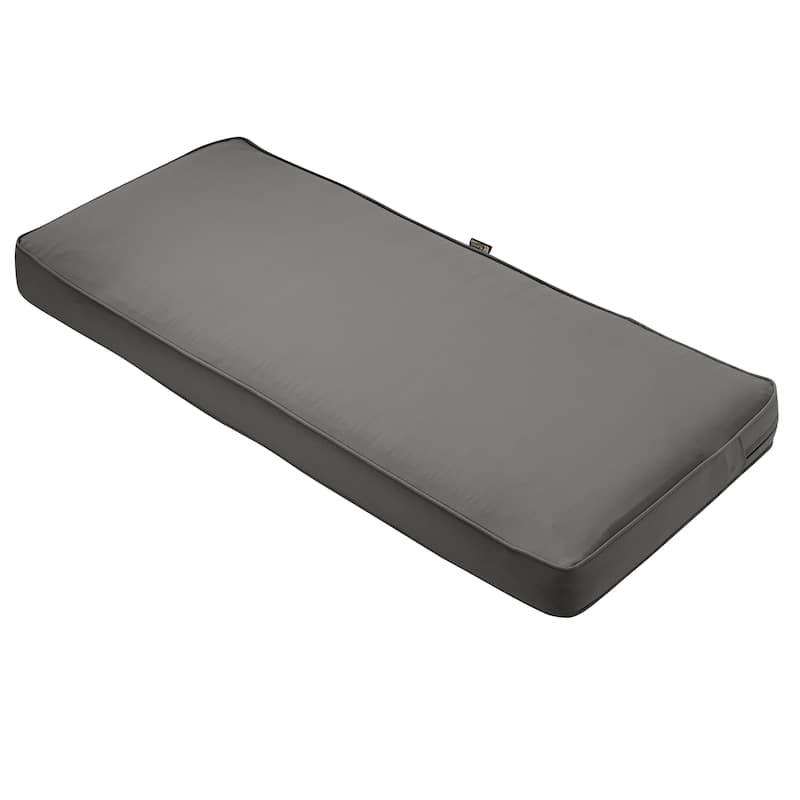 Classic Accessories Montlake FadeSafe Water-Repellent Outdoor Bench Cushion, 59"W x 18"D x 3"T - light charcoal grey