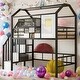 preview thumbnail 17 of 29, Elegant House Shape Sturdy Metal Frame Loft Bed with roof design and a storage box, Twin, High-quality , Space-saving, Pink Black