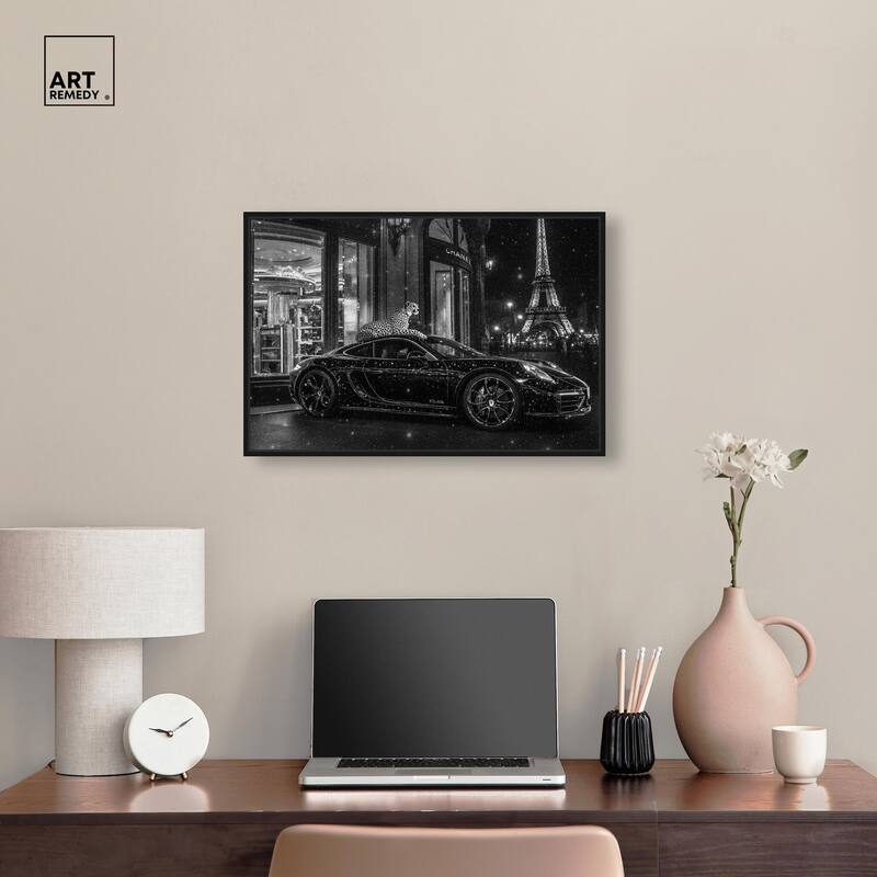 Glistening Cheetah and Car Canvas by Art Remedy