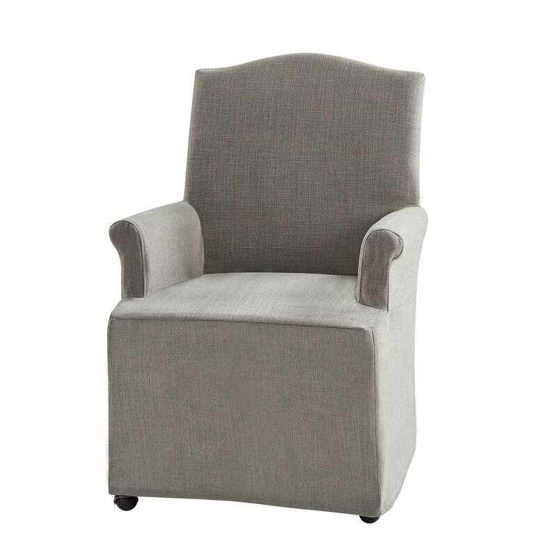 Alethea Upholstered Slipcover Arm Dining Chair with Soild Wood Legs by HULALA HOME
